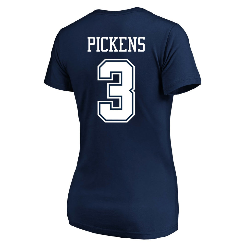 George Pickens Dallas Cowboys Women's Plus Size Name & Number V-Neck T-Shirt - Navy - Fanatics