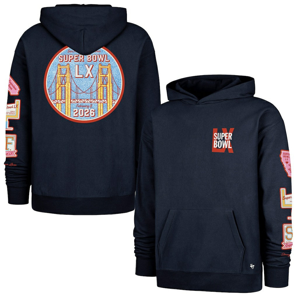 Stoney Clover Lane x '47 Women's Super Bowl LX Patches Foundation Hoodie - Black - 47 brand