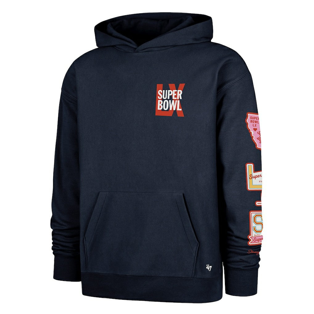 Stoney Clover Lane x '47 Women's Super Bowl LX Patches Foundation Hoodie - Black - 47 brand