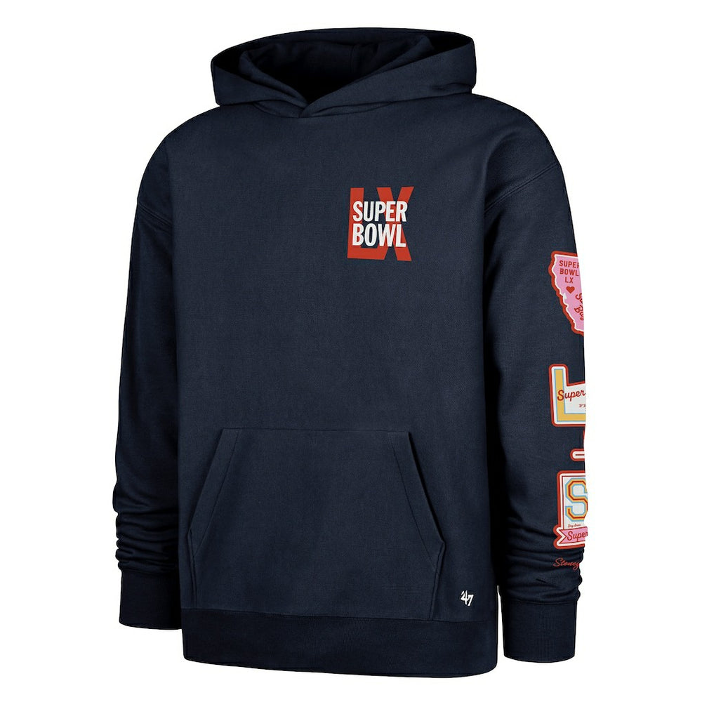 Stoney Clover Lane x '47 Women's Super Bowl LX Patches Foundation Hoodie - Black - 47 brand