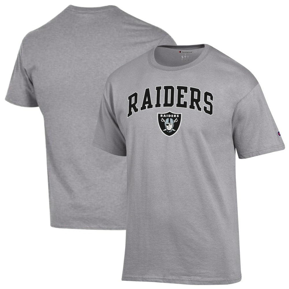 Las Vegas Raiders Champion Arch Over Logo T-Shirt - Gray - NFL
