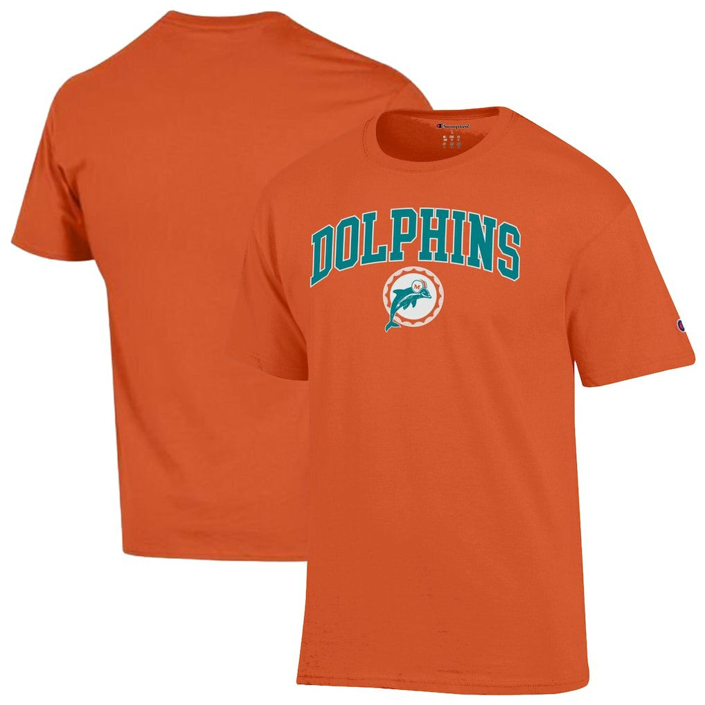 Miami Dolphins Champion Arch Over Logo T-Shirt - Orange - NFL
