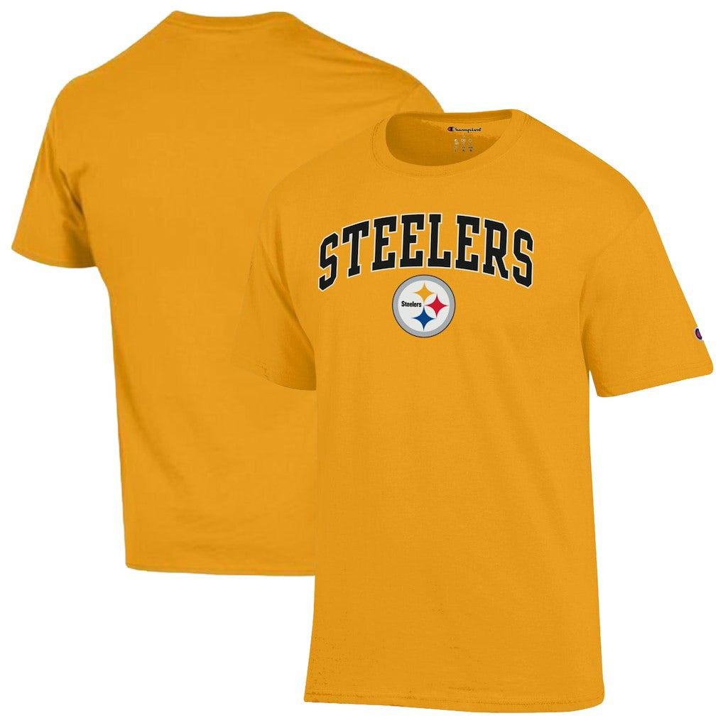 Pittsburgh Steelers Champion Arch Over Logo T-Shirt - Gold - NFL