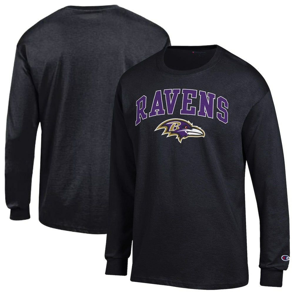 Baltimore Ravens Champion Arch Over Logo Long Sleeve T-Shirt - Black - NFL