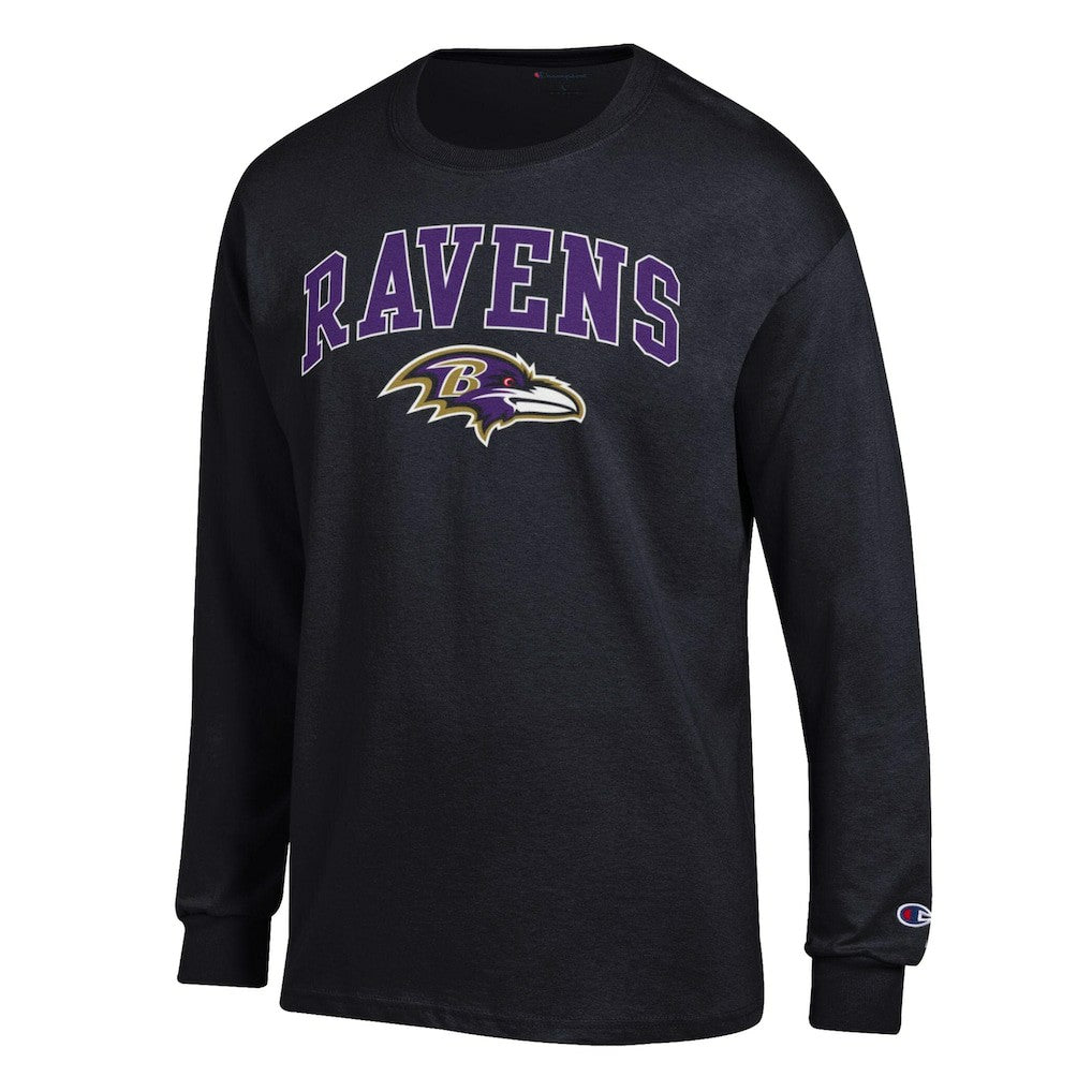 Baltimore Ravens Champion Arch Over Logo Long Sleeve T-Shirt - Black - NFL