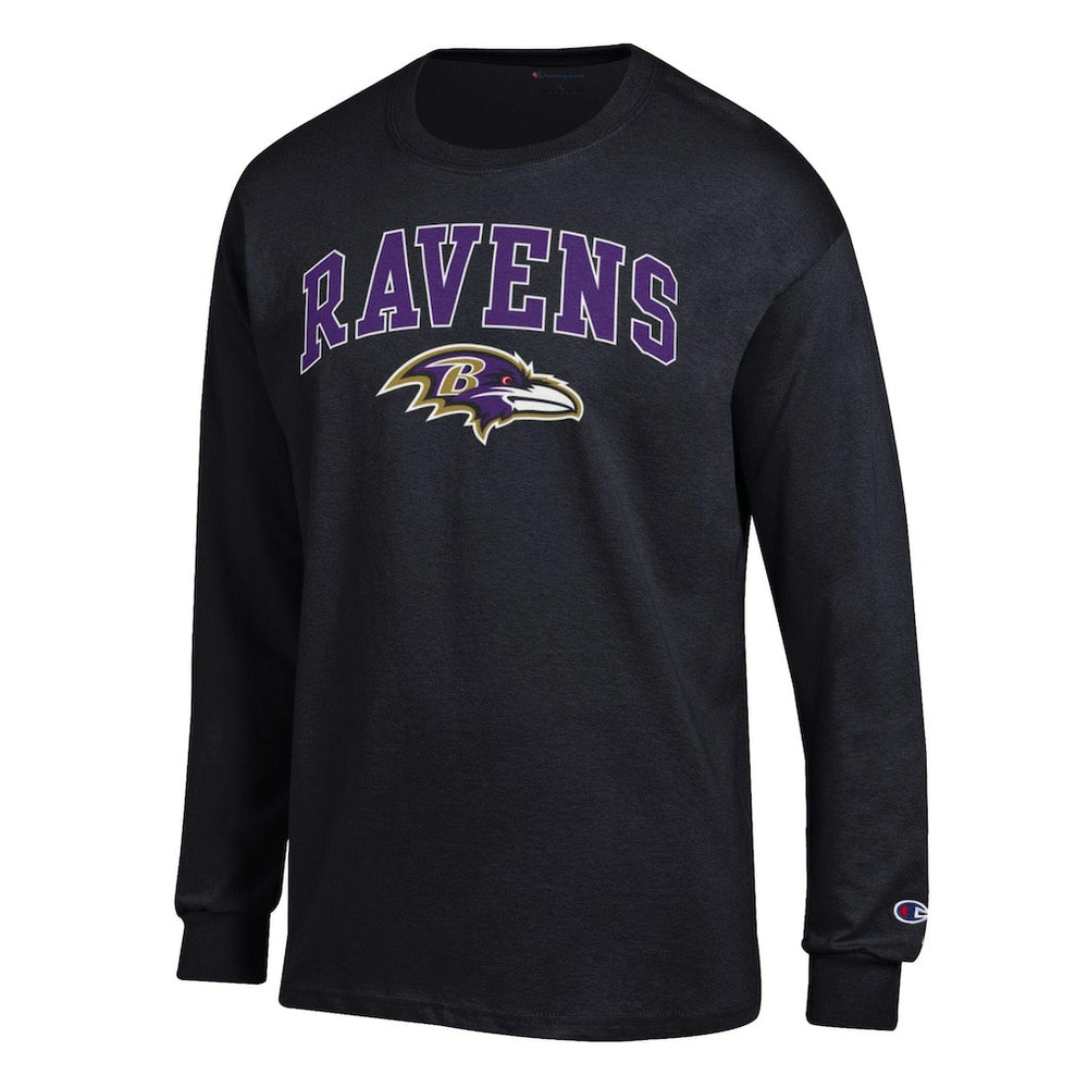 Baltimore Ravens Champion Arch Over Logo Long Sleeve T-Shirt - Black - NFL