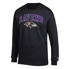Baltimore Ravens Champion Arch Over Logo Long Sleeve T-Shirt - Black - NFL
