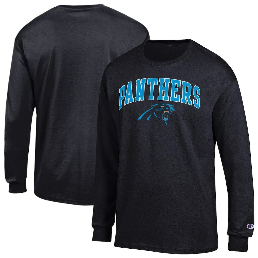 Carolina Panthers Champion Arch Over Logo Long Sleeve T-Shirt - Black - NFL