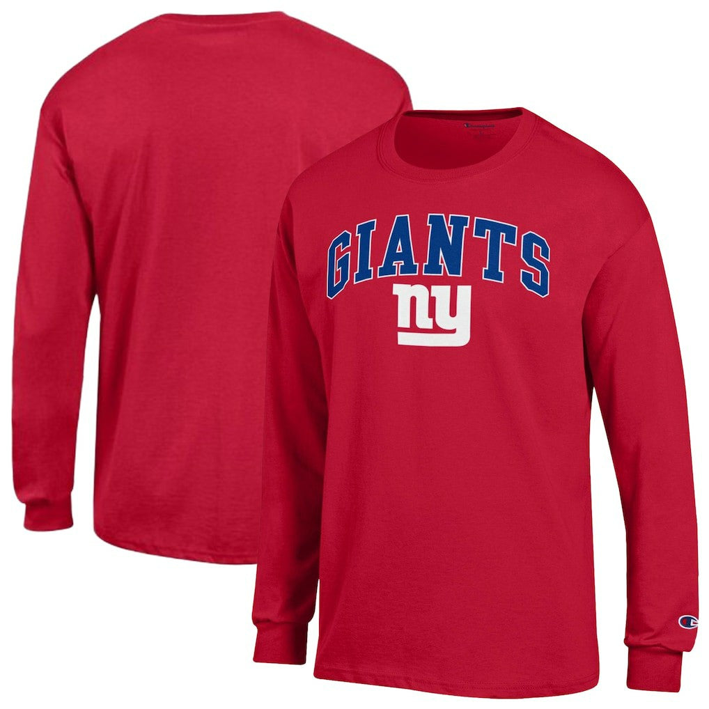 New York Giants Champion Arch Over Logo Long Sleeve T-Shirt - Red - NFL