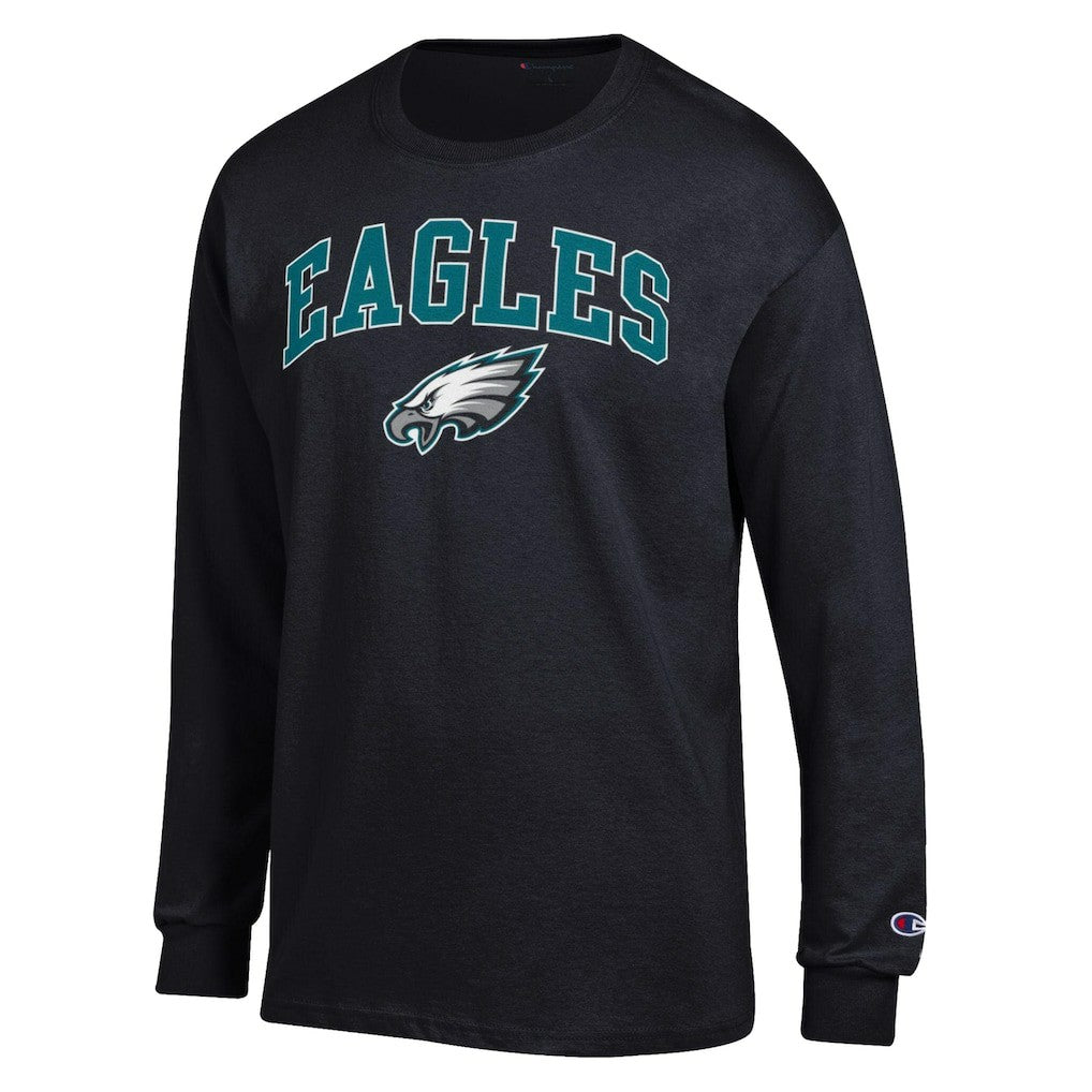 Philadelphia Eagles Champion Arch Over Logo Long Sleeve T-Shirt - Black - NFL
