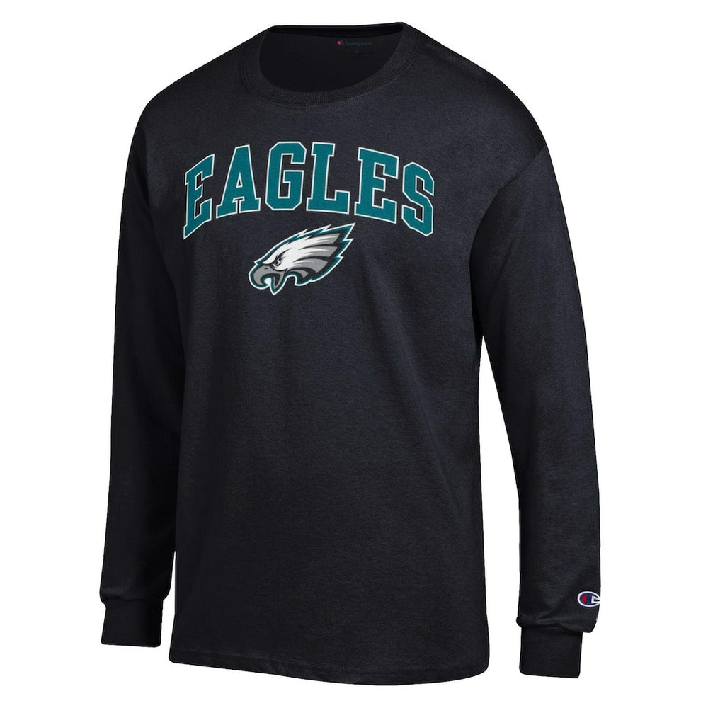 Philadelphia Eagles Champion Arch Over Logo Long Sleeve T-Shirt - Black - NFL