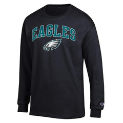Philadelphia Eagles Champion Arch Over Logo Long Sleeve T-Shirt - Black - NFL