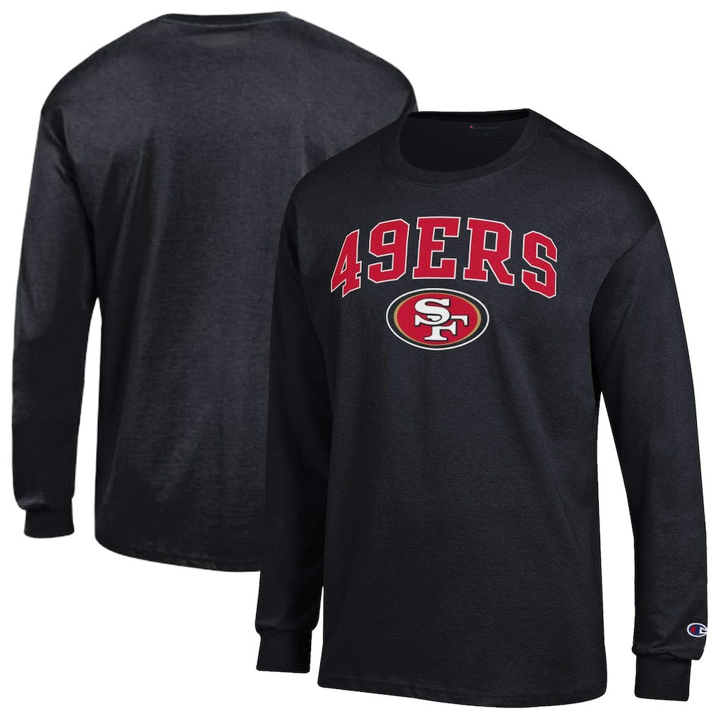 San Francisco 49ers Champion Arch Over Logo Long Sleeve T-Shirt - Black - NFL