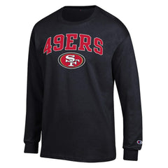 San Francisco 49ers Champion Arch Over Logo Long Sleeve T-Shirt - Black - NFL