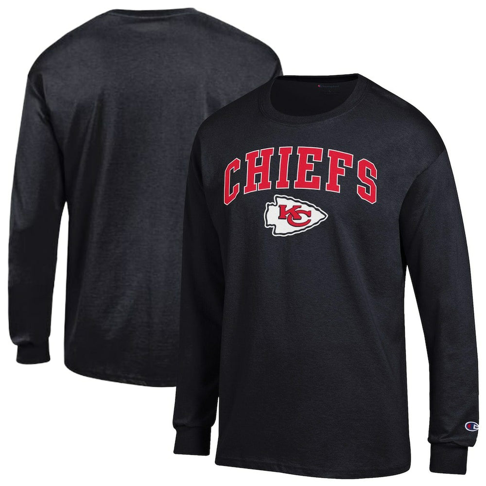 Kansas City Chiefs Champion Arch Over Logo Long Sleeve T-Shirt - Black - NFL