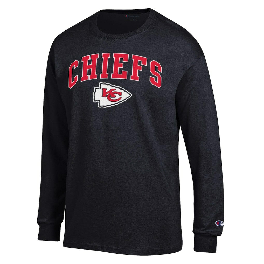 Kansas City Chiefs Champion Arch Over Logo Long Sleeve T-Shirt - Black - NFL
