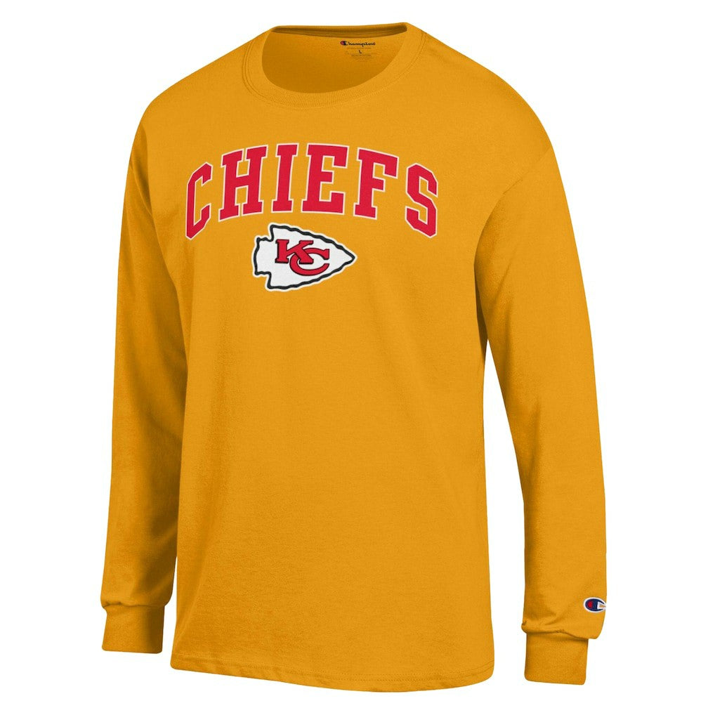 Kansas City Chiefs Champion Arch Over Logo Long Sleeve T-Shirt - Gold - NFL