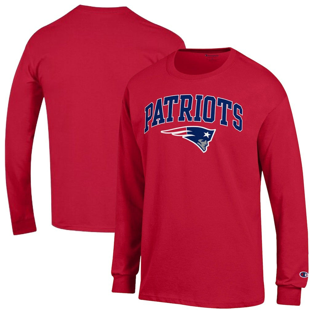 New England Patriots Champion Arch Over Logo Long Sleeve T-Shirt - Red - NFL