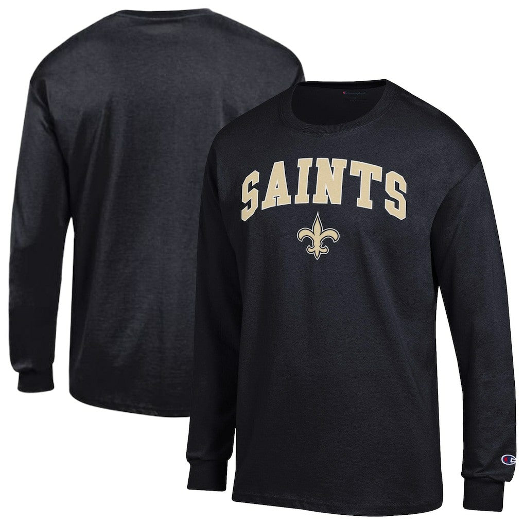 New Orleans Saints Champion Arch Over Logo Long Sleeve T-Shirt - Black - NFL