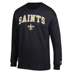 New Orleans Saints Champion Arch Over Logo Long Sleeve T-Shirt - Black - NFL