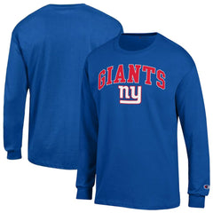 New York Giants Champion Arch Over Logo Long Sleeve T-Shirt - Royal - NFL