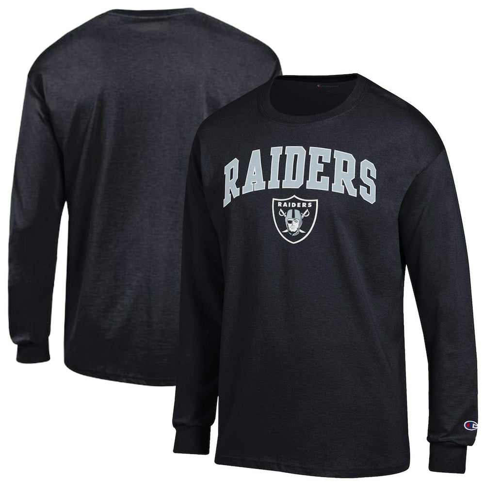 Las Vegas Raiders Champion Arch Over Logo Long Sleeve T-Shirt - Black - NFL