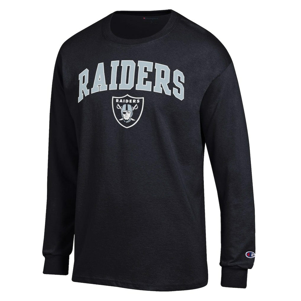 Las Vegas Raiders Champion Arch Over Logo Long Sleeve T-Shirt - Black - NFL