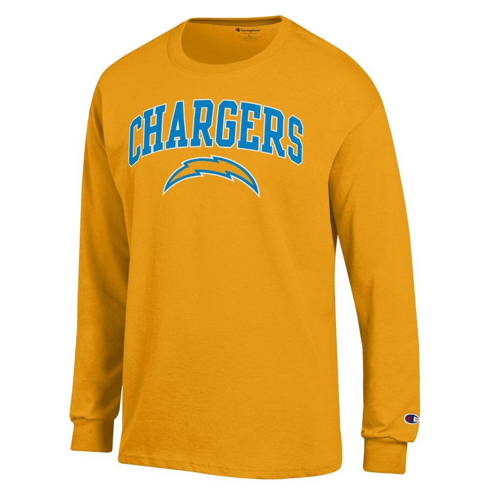 Los Angeles Chargers Champion Arch Over Logo Long Sleeve T-Shirt - Gold - NFL