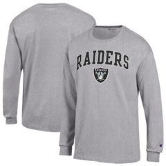 Las Vegas Raiders Champion Arch Over Logo Long Sleeve T-Shirt - Gray - NFL