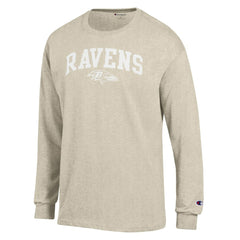 Baltimore Ravens Champion White Ink Jersey Long Sleeve T-Shirt - Oatmeal - NFL