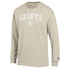 New Orleans Saints Champion White Ink Jersey Long Sleeve T-Shirt - Oatmeal - NFL
