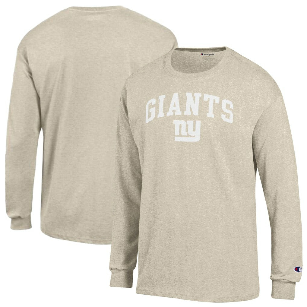 New York Giants Champion White Ink Jersey Long Sleeve T-Shirt - Oatmeal - NFL