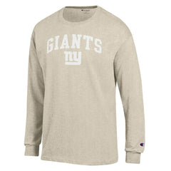 New York Giants Champion White Ink Jersey Long Sleeve T-Shirt - Oatmeal - NFL
