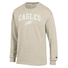 Philadelphia Eagles Champion White Ink Jersey Long Sleeve T-Shirt - Oatmeal - NFL