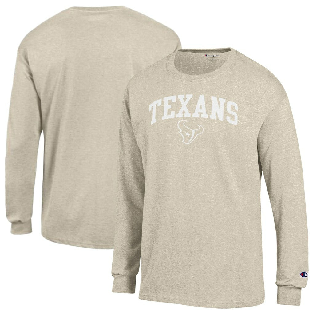Houston Texans Champion White Ink Jersey Long Sleeve T-Shirt - Oatmeal - NFL