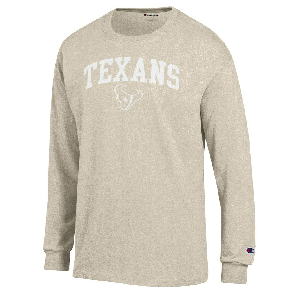 Houston Texans Champion White Ink Jersey Long Sleeve T-Shirt - Oatmeal - NFL