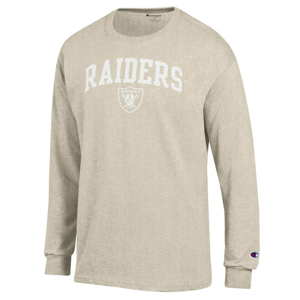 Las Vegas Raiders Champion White Ink Jersey Long Sleeve T-Shirt - Oatmeal - NFL