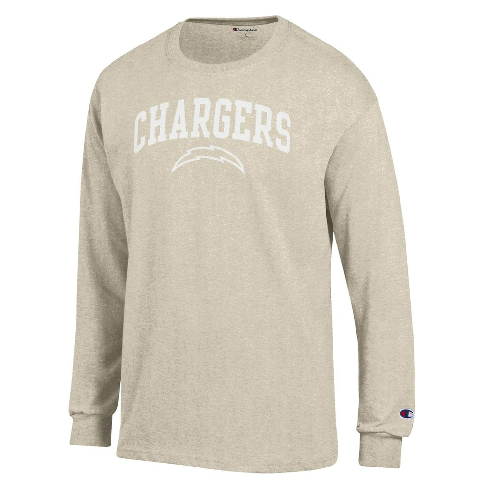 Los Angeles Chargers Champion White Ink Jersey Long Sleeve T-Shirt - Oatmeal - NFL