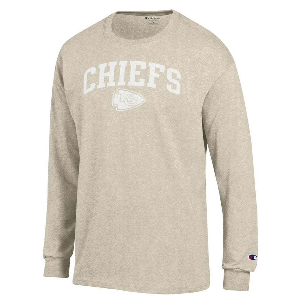 Kansas City Chiefs Champion White Ink Jersey Long Sleeve T-Shirt - Oatmeal - NFL
