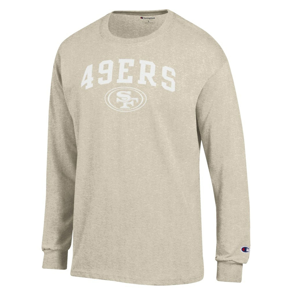 San Francisco 49ers Champion White Ink Jersey Long Sleeve T-Shirt - Oatmeal - NFL