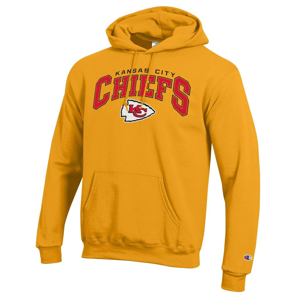 Kansas City Chiefs Champion Powerblend Arch over Logo Hoodie - Gold - NFL