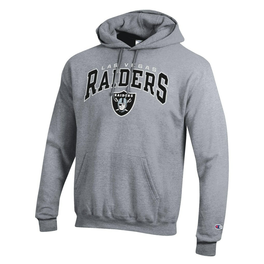 Las Vegas Raiders Champion Powerblend Arch over Logo Hoodie - Gray - NFL
