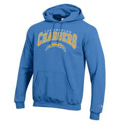 Los Angeles Chargers Champion Powerblend Arch over Logo Hoodie - Powder Blue - NFL