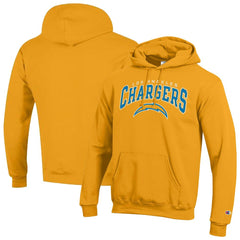 Los Angeles Chargers Champion Powerblend Arch over Logo Hoodie - Gold - NFL