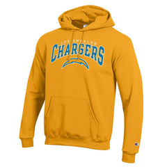 Los Angeles Chargers Champion Powerblend Arch over Logo Hoodie - Gold - NFL