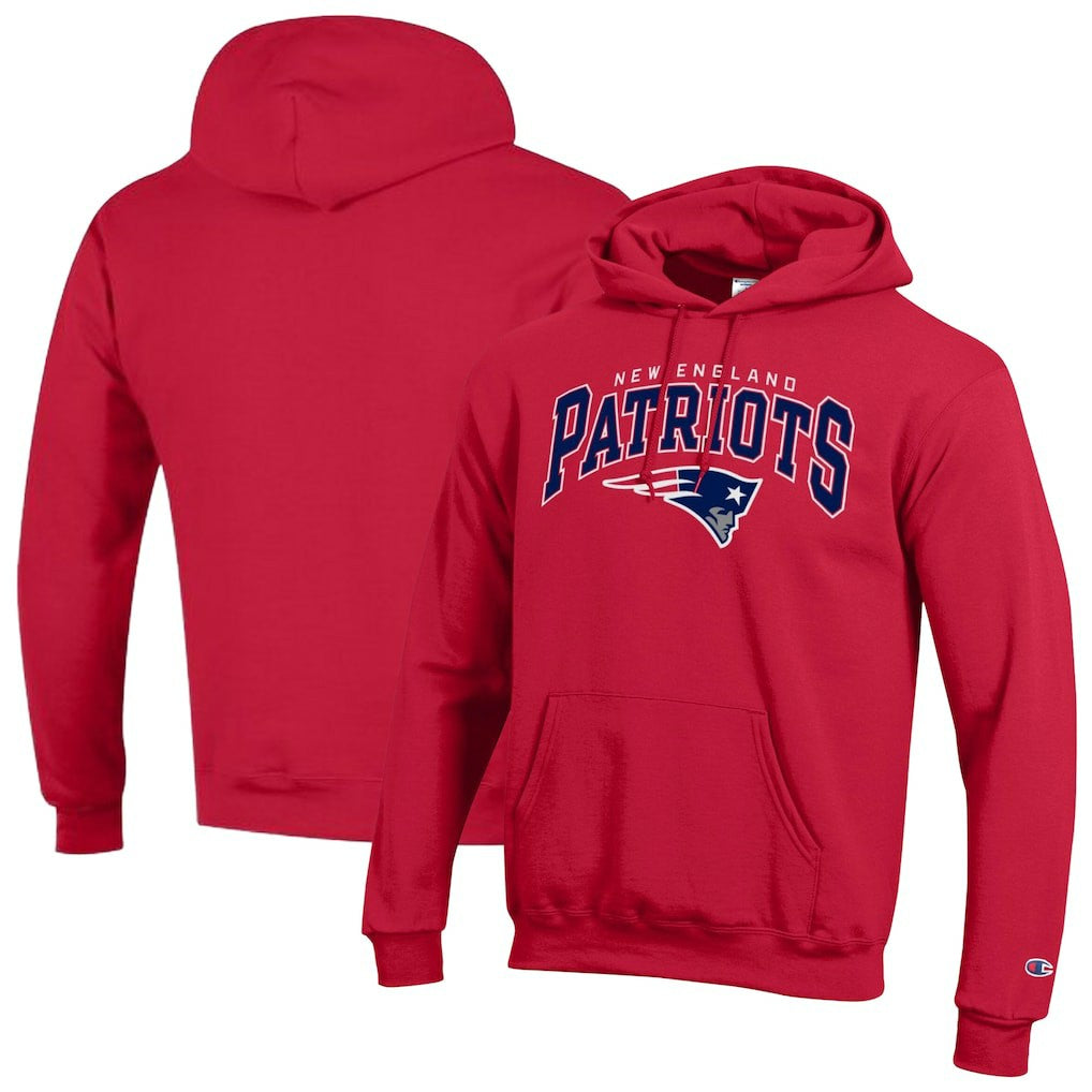 New England Patriots Champion Powerblend Arch over Logo Hoodie - Red - NFL