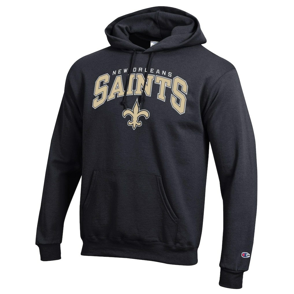 New Orleans Saints Champion Powerblend Arch over Logo Hoodie - Black - NFL