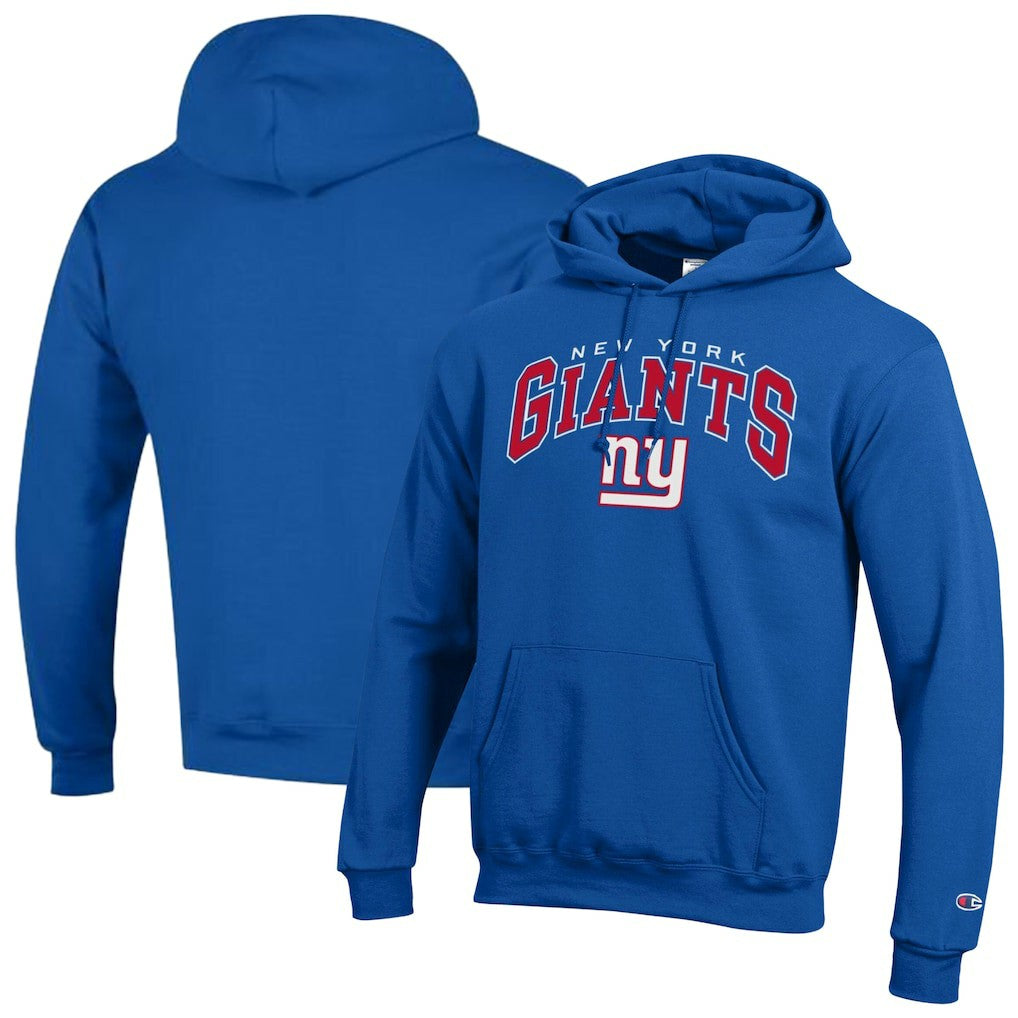 New York Giants Champion Powerblend Arch over Logo Hoodie - Royal - NFL