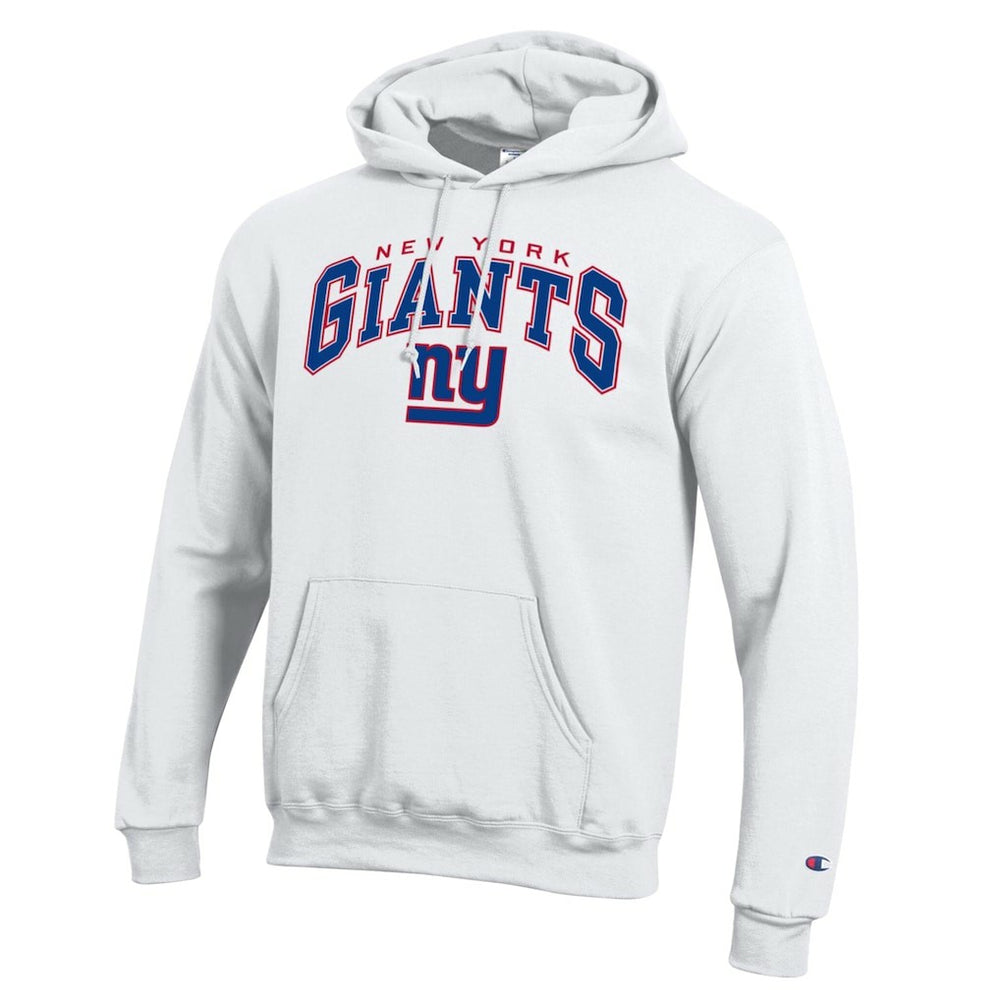 New York Giants Champion Powerblend Arch over Logo Hoodie - White - NFL