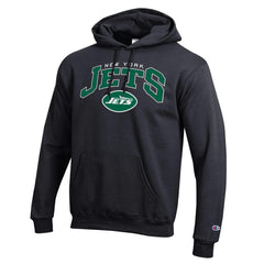 New York Jets Champion Powerblend Arch over Logo Hoodie - Black - NFL